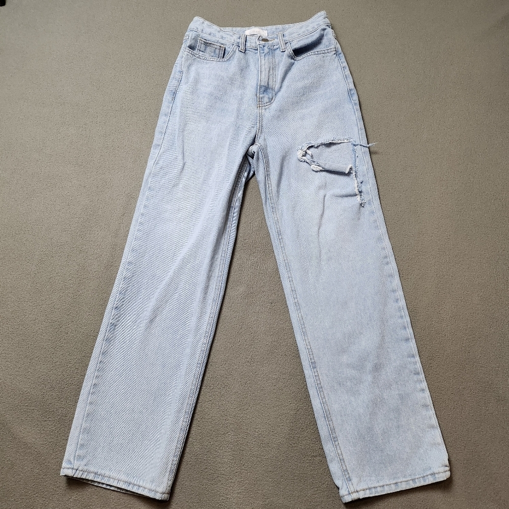 Frank & Oak Jeans Wide Leg Distressed